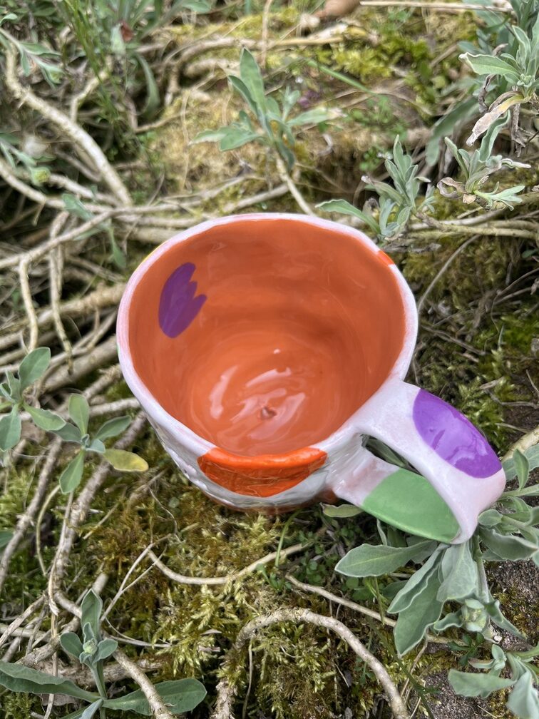 Grande tasse artisanale "Au coin du feu" multicolore – Image 3