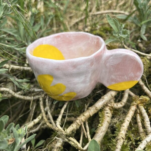 Petite tasse artisanale à café multicolore