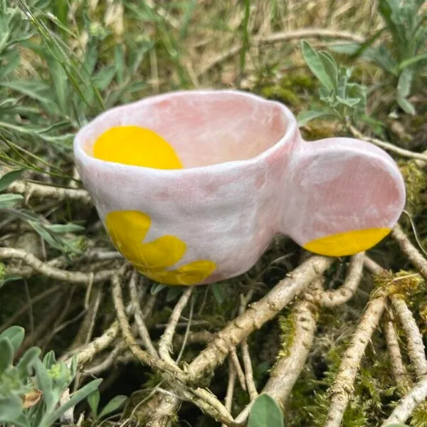 Petite tasse artisanale à café multicolore