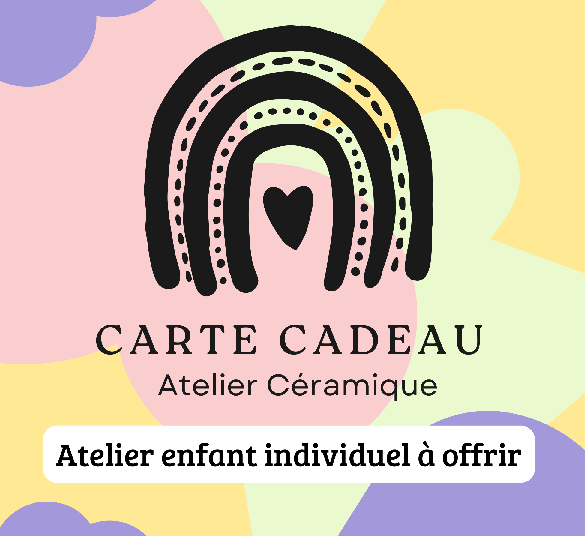 carte cadeau atelier individuel enfant à offrir